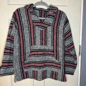 Baja Joe Mexican Surfer Hippie Hoodie Poncho / Jacket  Size Small